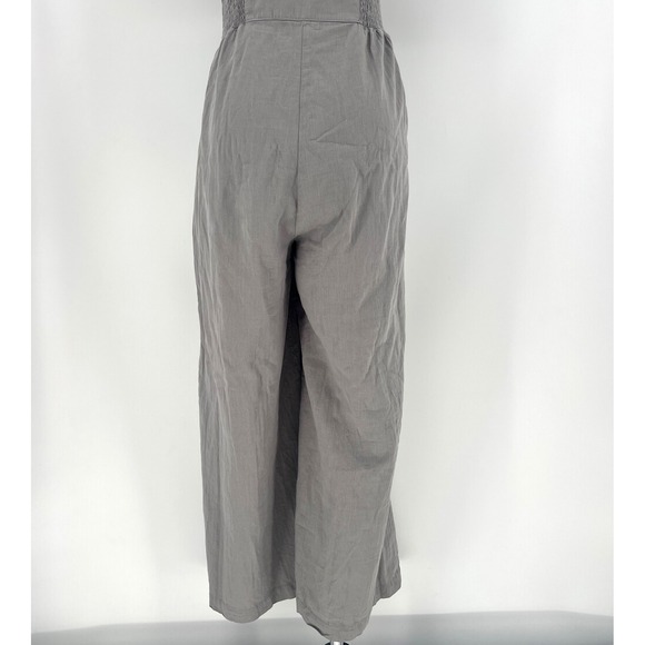 Sweet Salt Womens Small Smocked Tie Strap Wide Leg Jumpsuit Gray Clean Girl - Picture 8 of 14